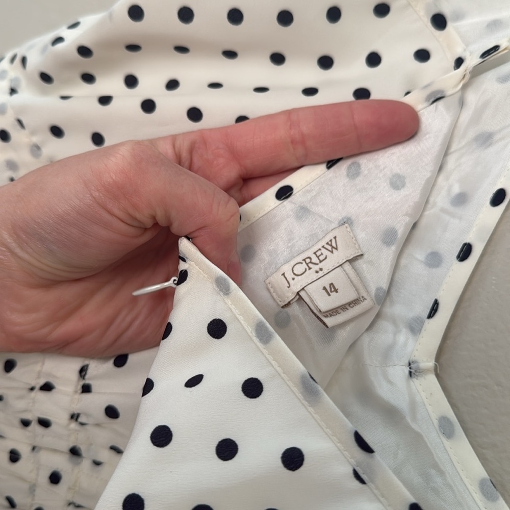 J. Crew White and Black Polka Dot Spaghetti Strap Sundress 14 - Picture 6 of 7